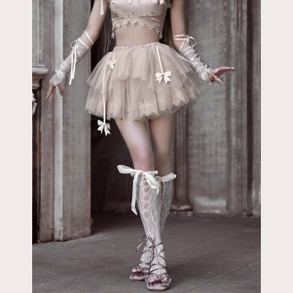 Broken Ballet Rococo Style Mesh Puff Skirt by Blood Supply (BSY150J)